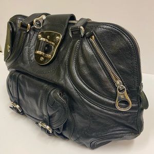 Alexander McQueen Black Leather Zipper Bag